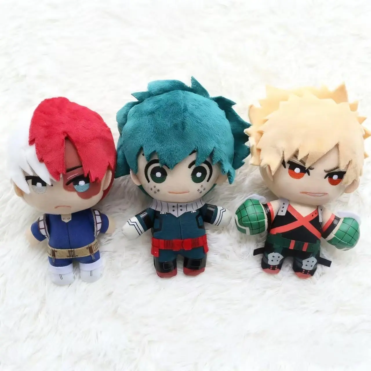 2026 New My Hero Academia Anime Character Plush Keychain Set - 10/20cm Unisex Keychains (Midoriya Izuku, Bakugou Katsuki, Todoroki Shoto), Easy-Remove Cosplay Accessories, Classic Novelty Toy Props for Friends