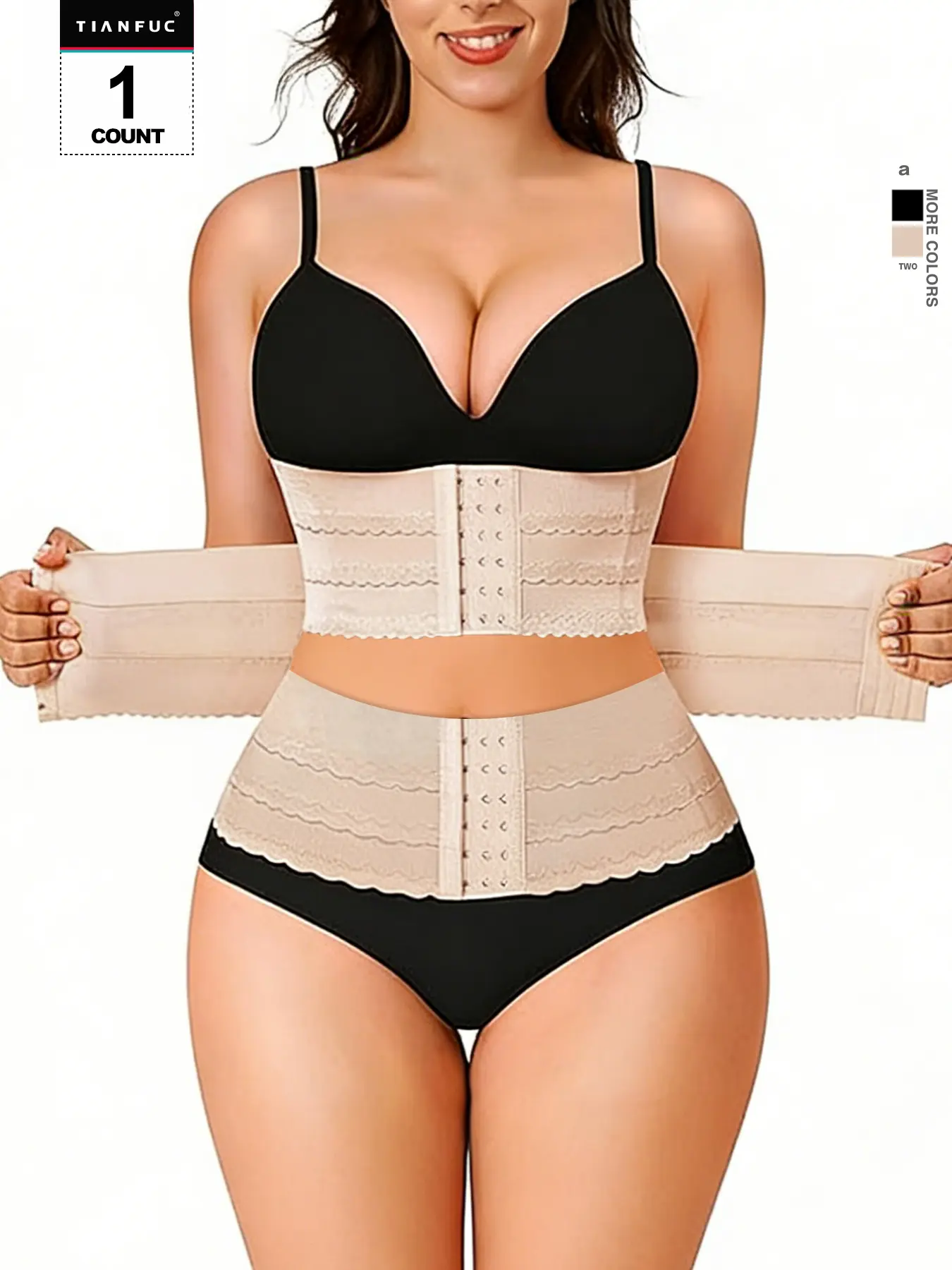 High Waisted Waist Trainer for Women, 3-Sectional Hook & Eye Corset, Tummy Control Body Shaper, Seamless Slimming Cincher, Postpartum Recovery Band, Shapewear