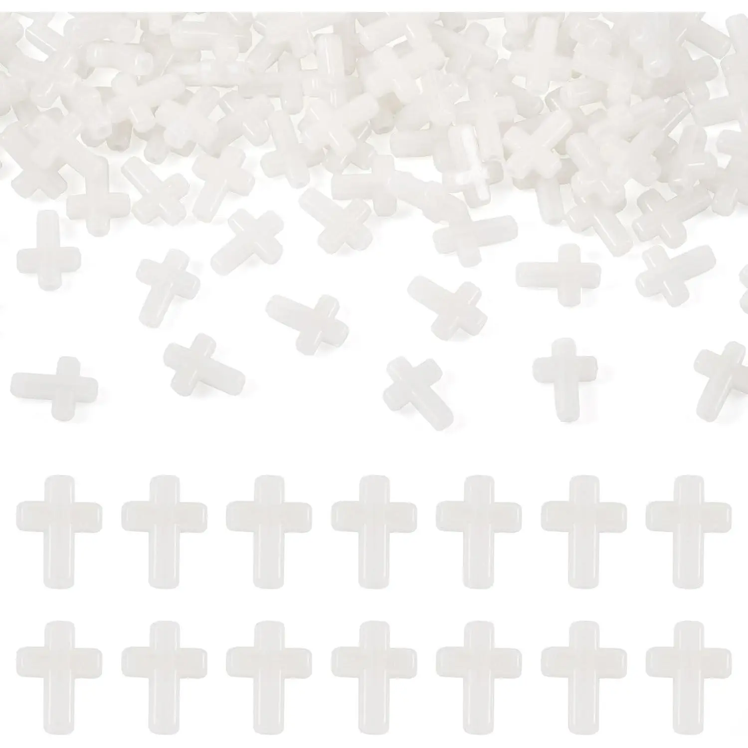 Synthetic Glow-in-Dark Loose Beads, 100-Count Transparent Spacers (16x12x4.5mm) for Easter, Halloween Beading & Jewelry Crafting Supplies