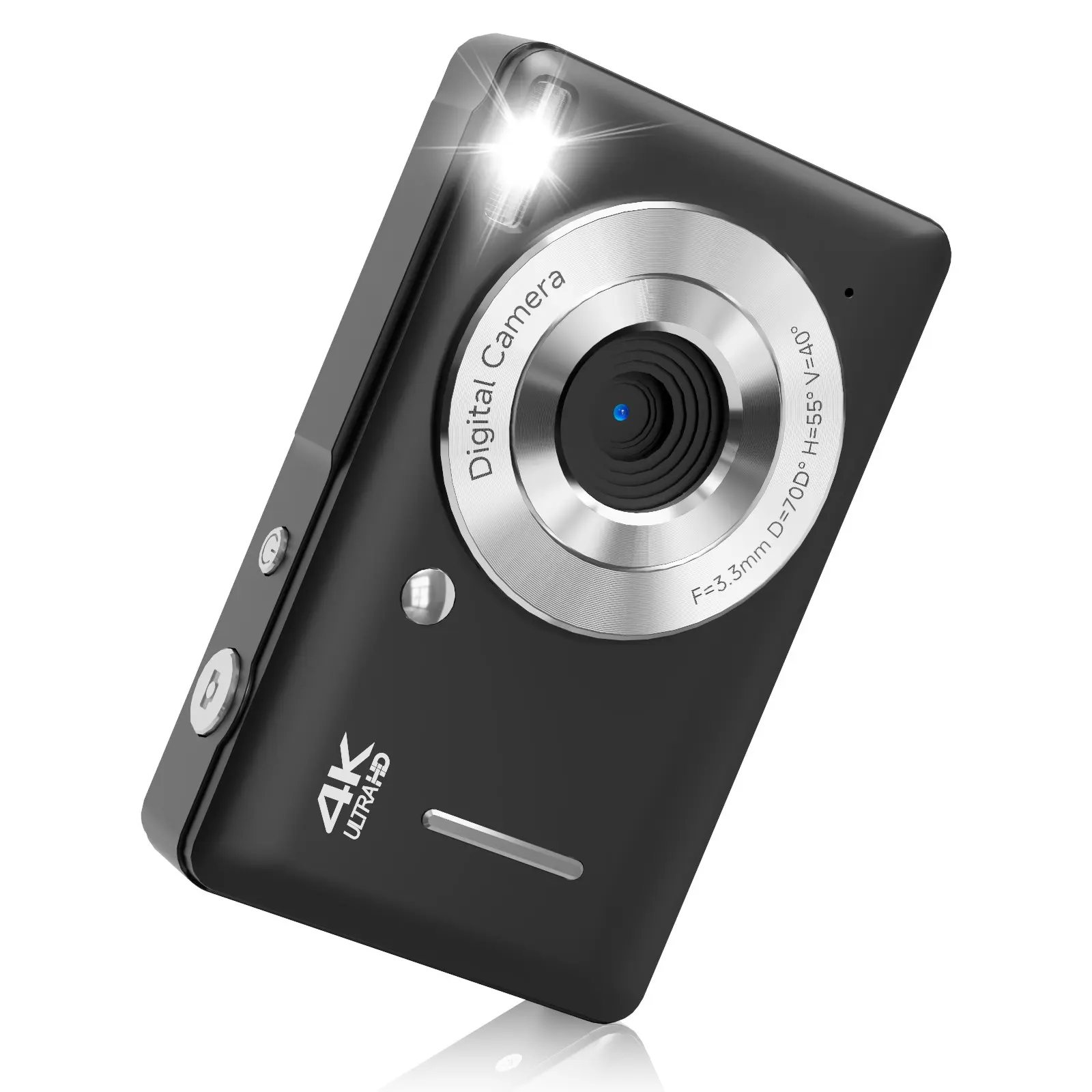 Perfect Gift Digital Camera for Beginners, 4K 44MP Point and Shoot Digicam, Anti-Shake Y2K Vlogging Camera with SD Card