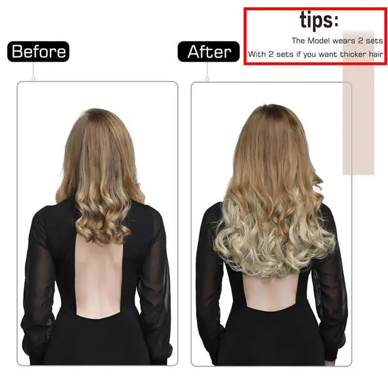 New  Synthetic No Clip Invisible Wire Hair Extensions Straight Black Blonde One Piece False Hairpiece Hair Extension