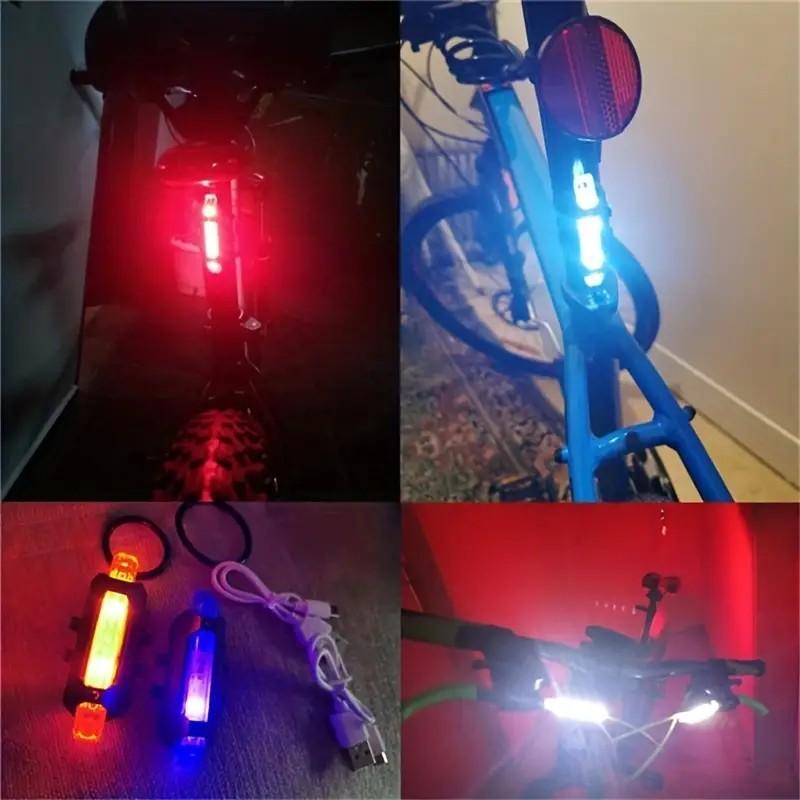 USB Rechargeable Bicycle Rear Light, 4 Modes Bicycle Tail Light, Bicycle Safety Warning Light, Cycling Accessories for Mountain Bike & Road Bike