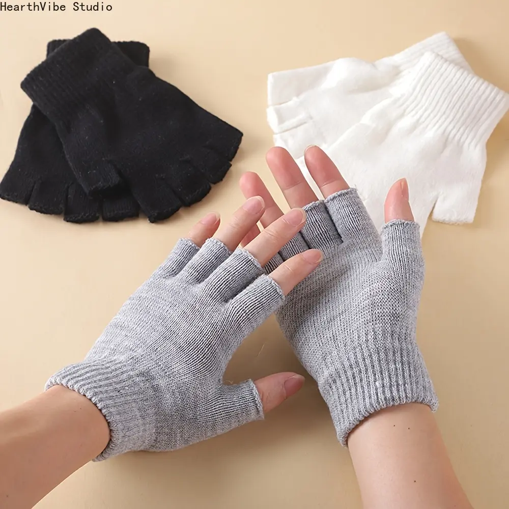 Unisex Thick Thermal Fabric Full-Finger Gloves - 3-Color Option, Suitable for Autumn and Winter Sports & Outdoor Activities