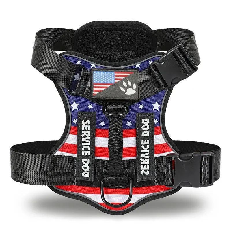 Large Dog Tactical Chest Harness Vest, Thickened Anti-Explosion Reflective Adjustable Non-Choking, Pet Safety Gear for Dogs