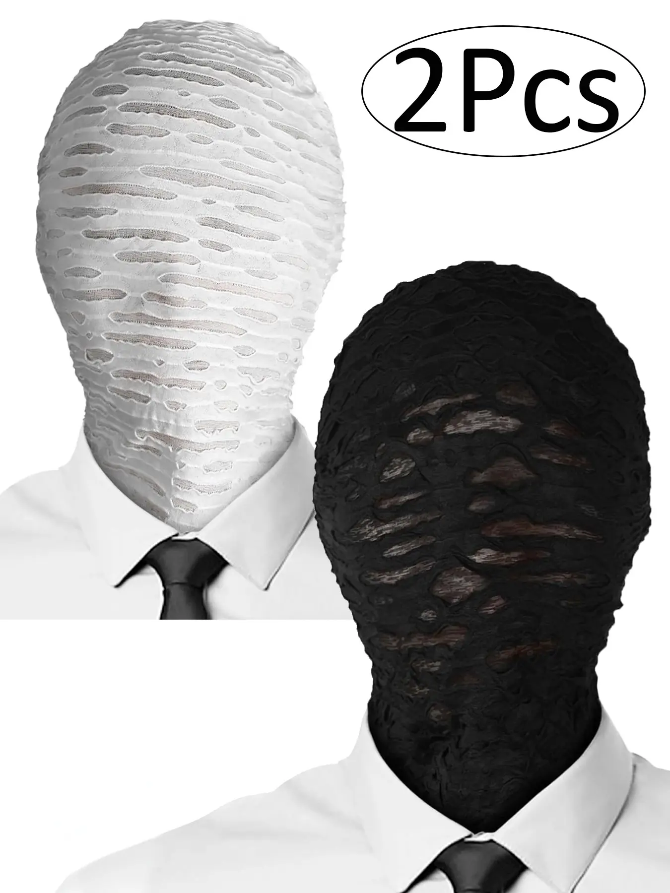 2 Pack Adult Full Head Masks, Stretchy Full Face Costume Hood