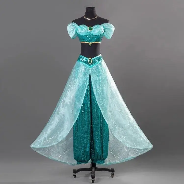 Aladdin Princess Dress Jasmine Cosplay Costumes Adult Costume Aladdin and The Magic Lamp Cosplay Girl Belly Dance Fancy Dresses