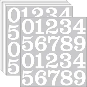 200 count 2 Inch Number Stickers,10 Sheets Vinyl  Mailbox Numbers,Self-Adhesive 0-9 Number Labels for Office,Classroom,Storage Boxes,Organizers (White, 2 Inch)
