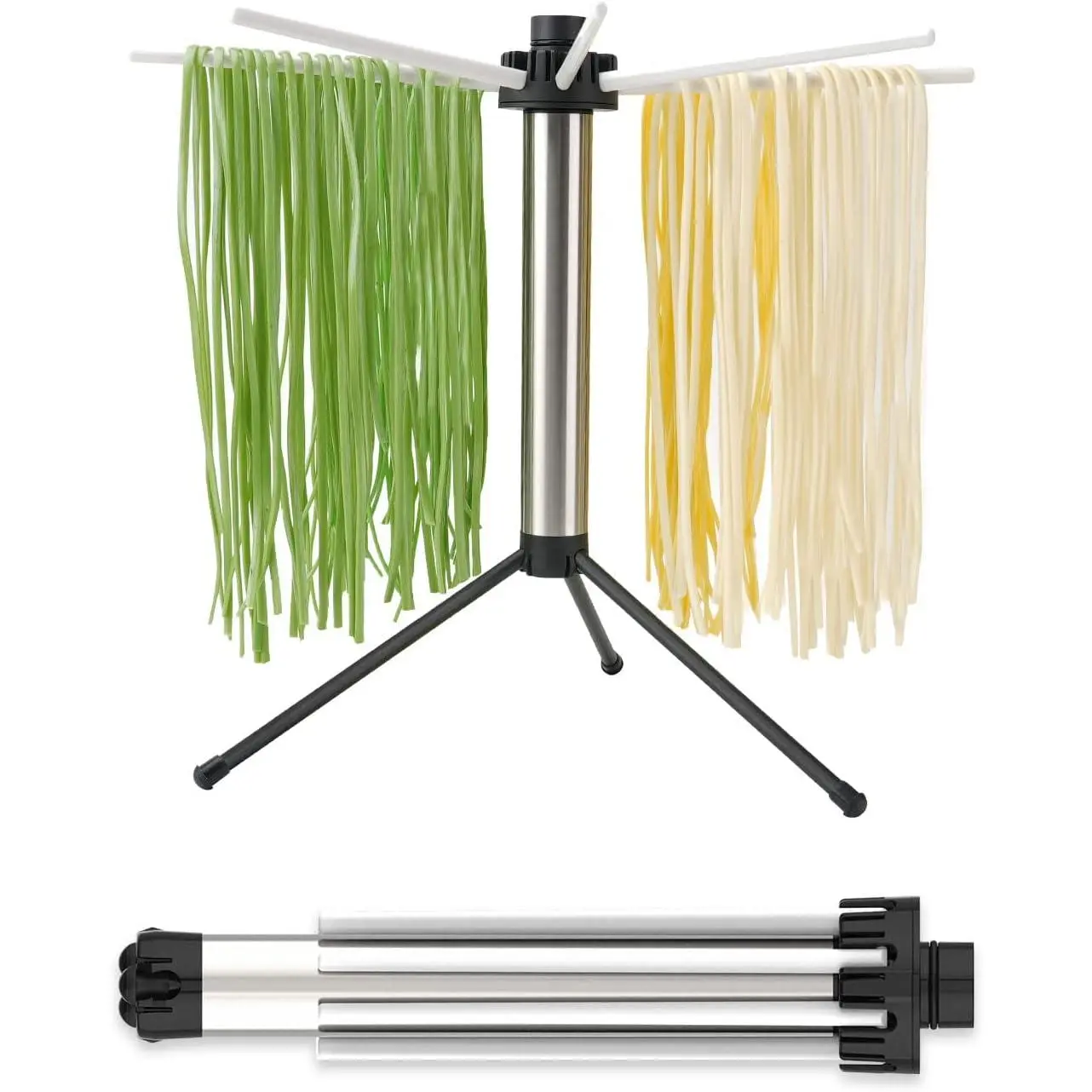Collapsible Pasta Drying Rack, Easy Storage, Quick Set up, Foldable Pasta Dryer Rack, Spaghetti Noodle Tree Stand Hanger, Detachable for Easy Cleaning, Rotary Arms, Hold up to 5lbs