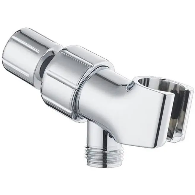 Chrome Adjustable Wall Shower Adapter and Holder for Handheld Showerheads - Solid Brass, Converts Fixed, Easy Install, Handwheel Adjust, Leak-Free
