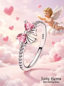 Angel Gift Bow Princess Ring, Elegant and Cute, Sweet and Shiny Romantic Collusion, Surprise Gift for Girlfriend and Best Friend
