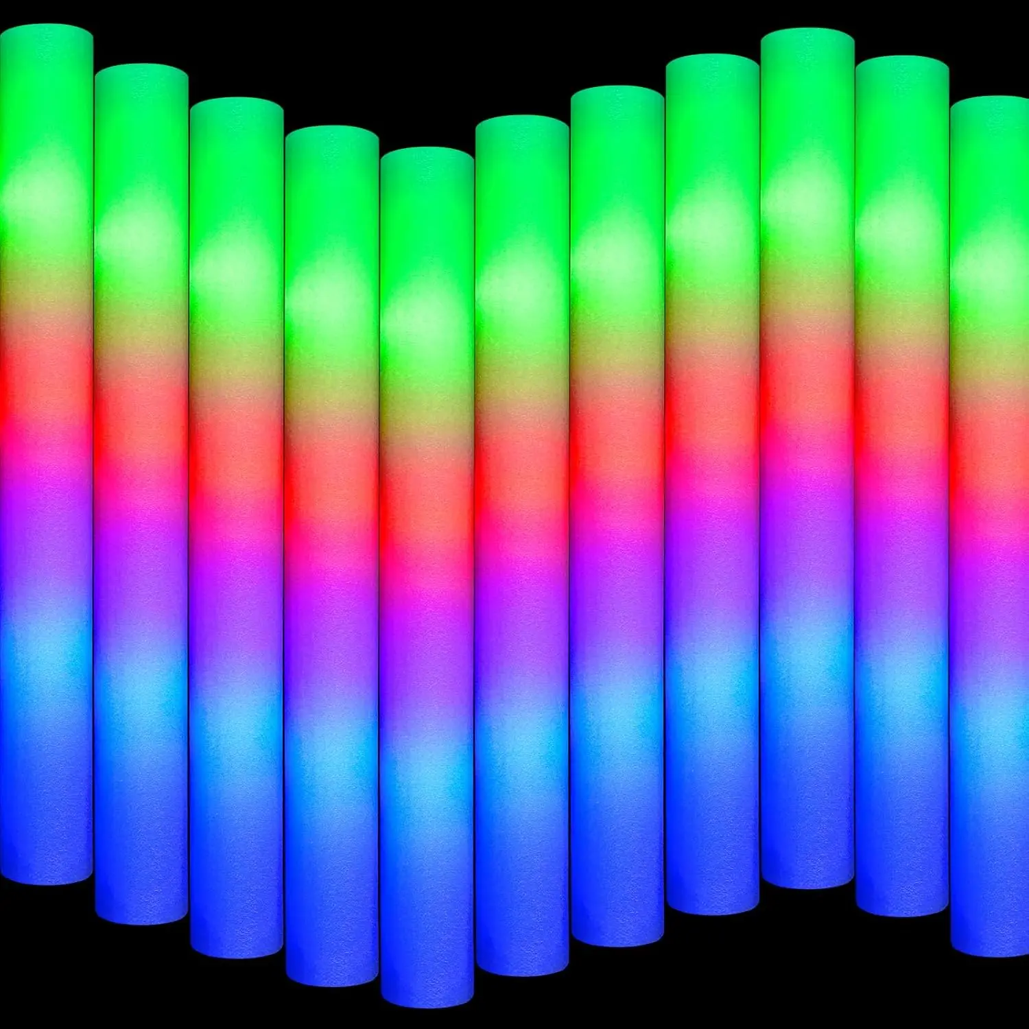 70PCS Foam Light Up Sticks, Glow in the Dark Party Supplies with 3 Colorful Flashing Modes, LED Foam Glow Sticks Bulk for Wedding, Concert, New Year, Halloween, Christmas, Raves, Birthdayfidget toys