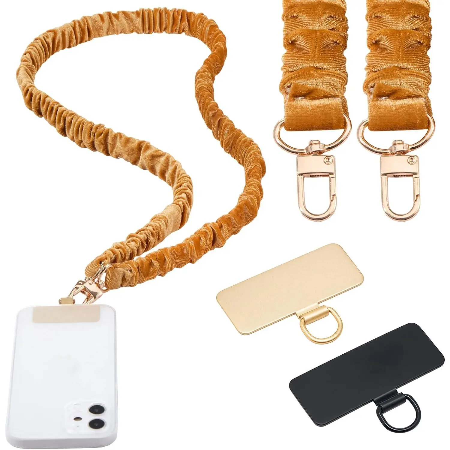 Scrunchie Phone Lanyard Crossbody, Anti  Cell Phone  Strap Stretchy Lanyard for ID Badges  Women