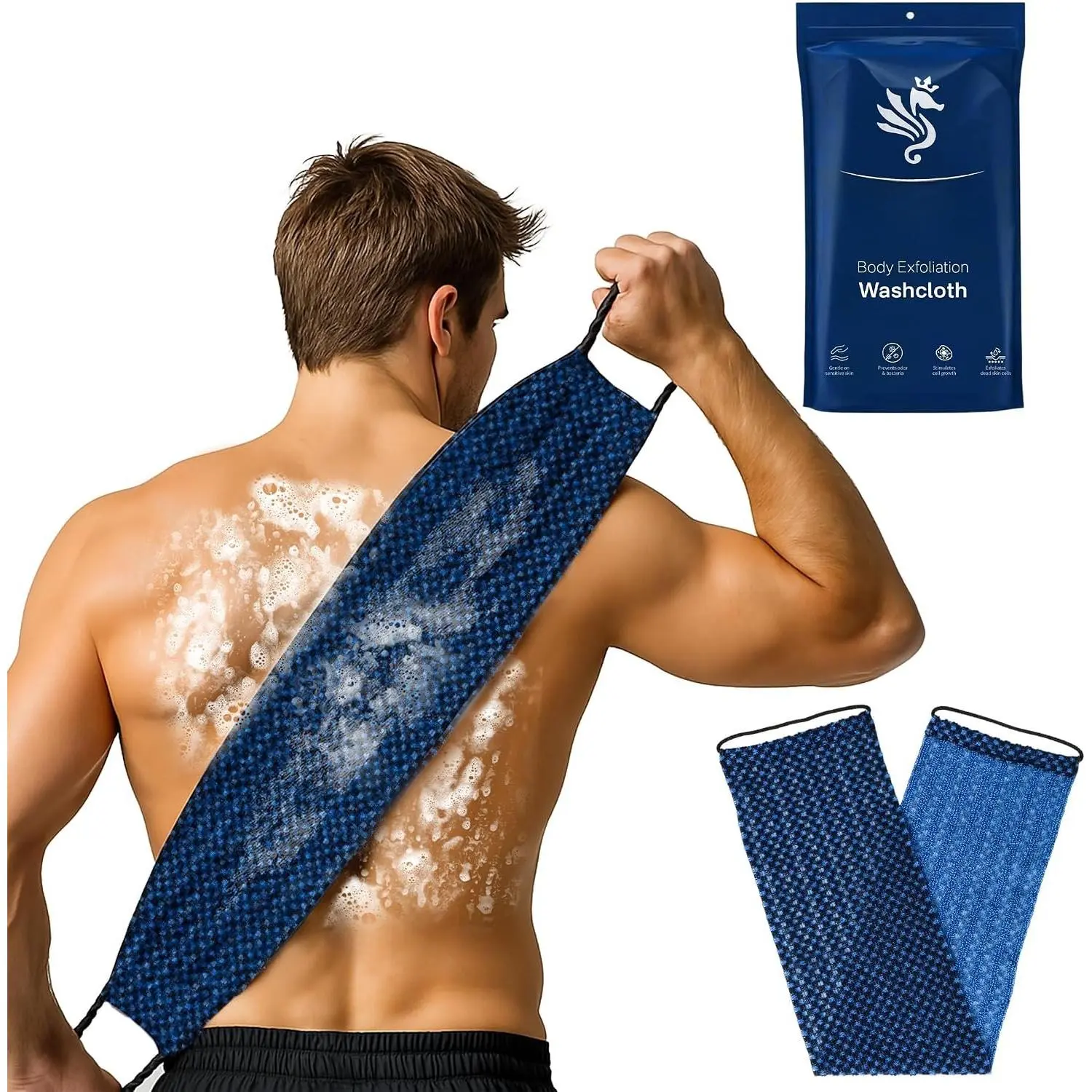 -Textured  Washcloth Towel -   for Use in Shower Bath,    Exfoliator,  Exfoliate Loofah Lufa Sponge Wash Cloth for Women Men