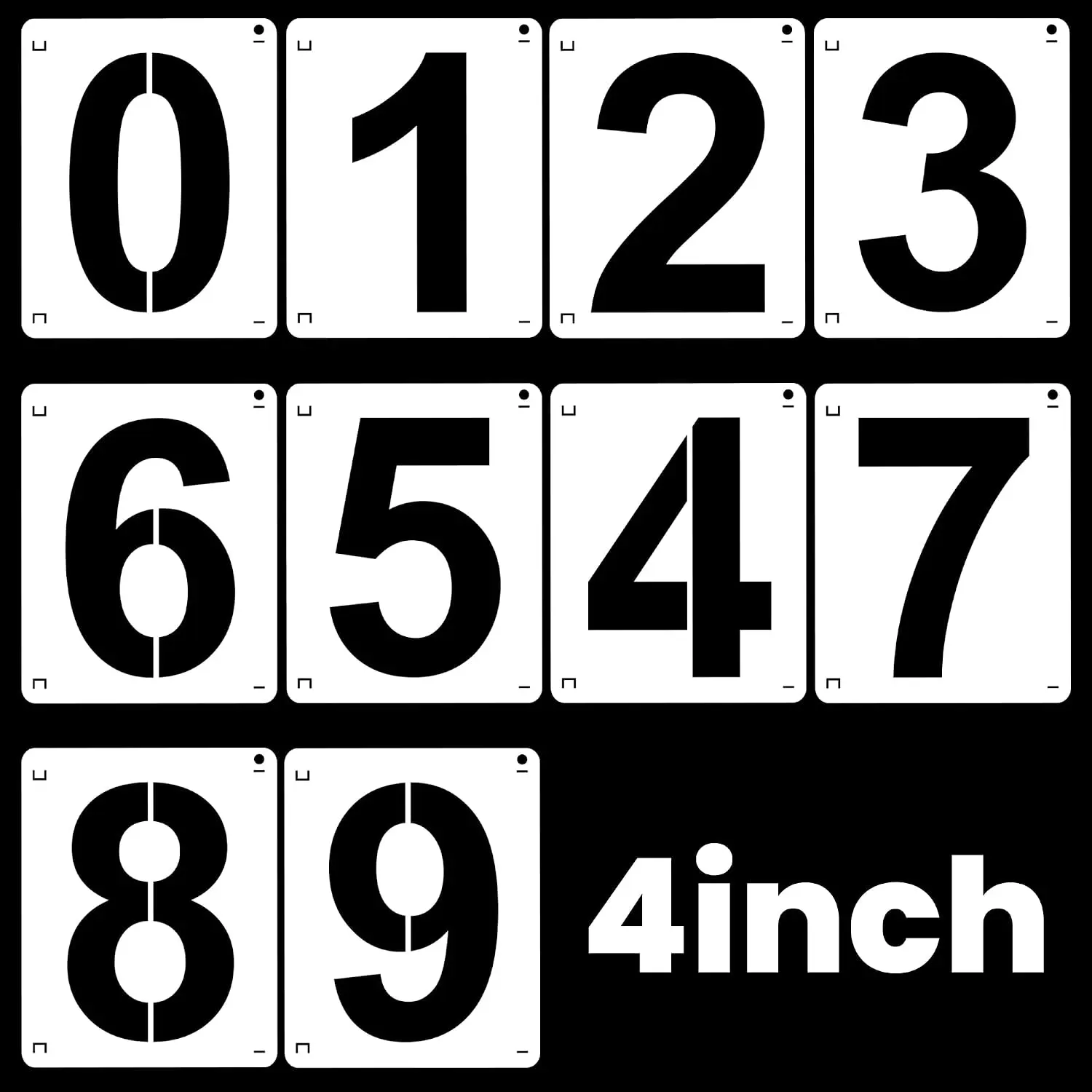 4Inch Number Stencils 10 count Plastic Stencils  Washable Curb Stencil Kit for Address Painting 0-9 Large Number Stencil Digital Templates for  Painting DIY Crafts Address Signs