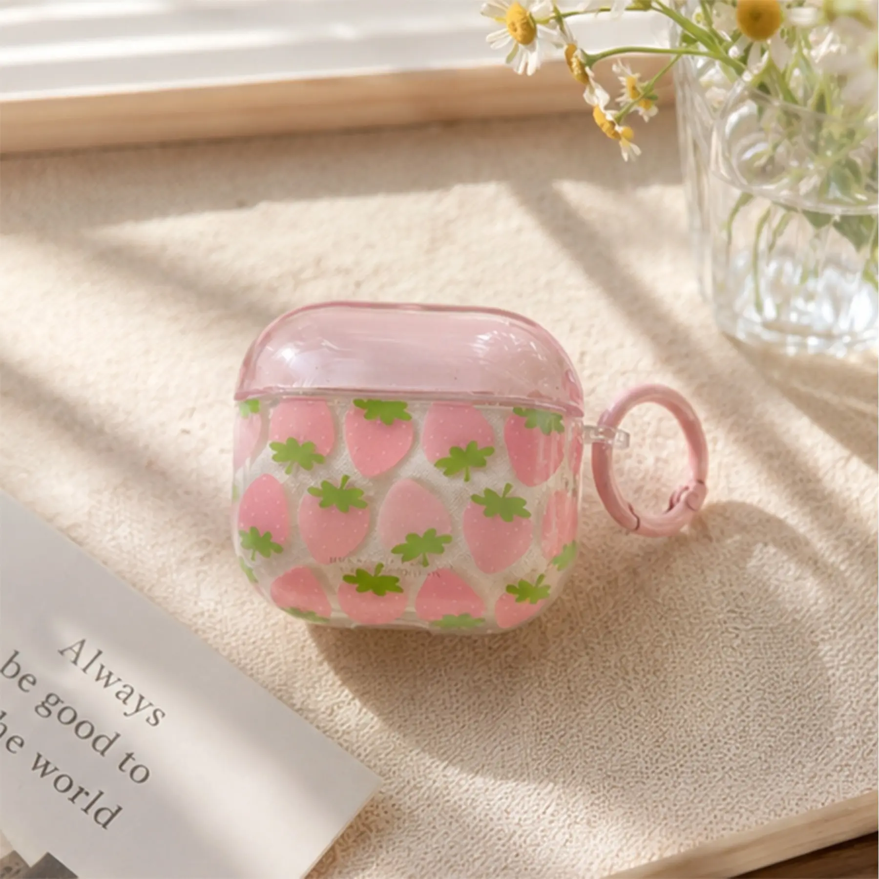 Cute Strawberry Protective Case for AirPods 4th Gen, New Design Earphone Cover for Apple 2nd Gen AirPods, Korean Style Pro 3/pro 2 Cases