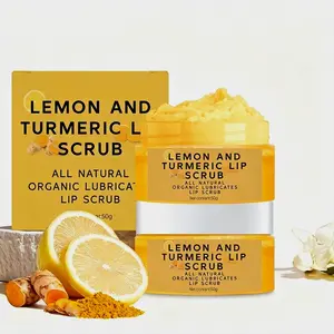 Lip Scrub Set, Exfoliating Lip Treatment with Turmeric Lip Exfoliator Paste and Lip Brush, Brightening Glow Lip Care Kit,  Non-Flammable Aerosol Safe
