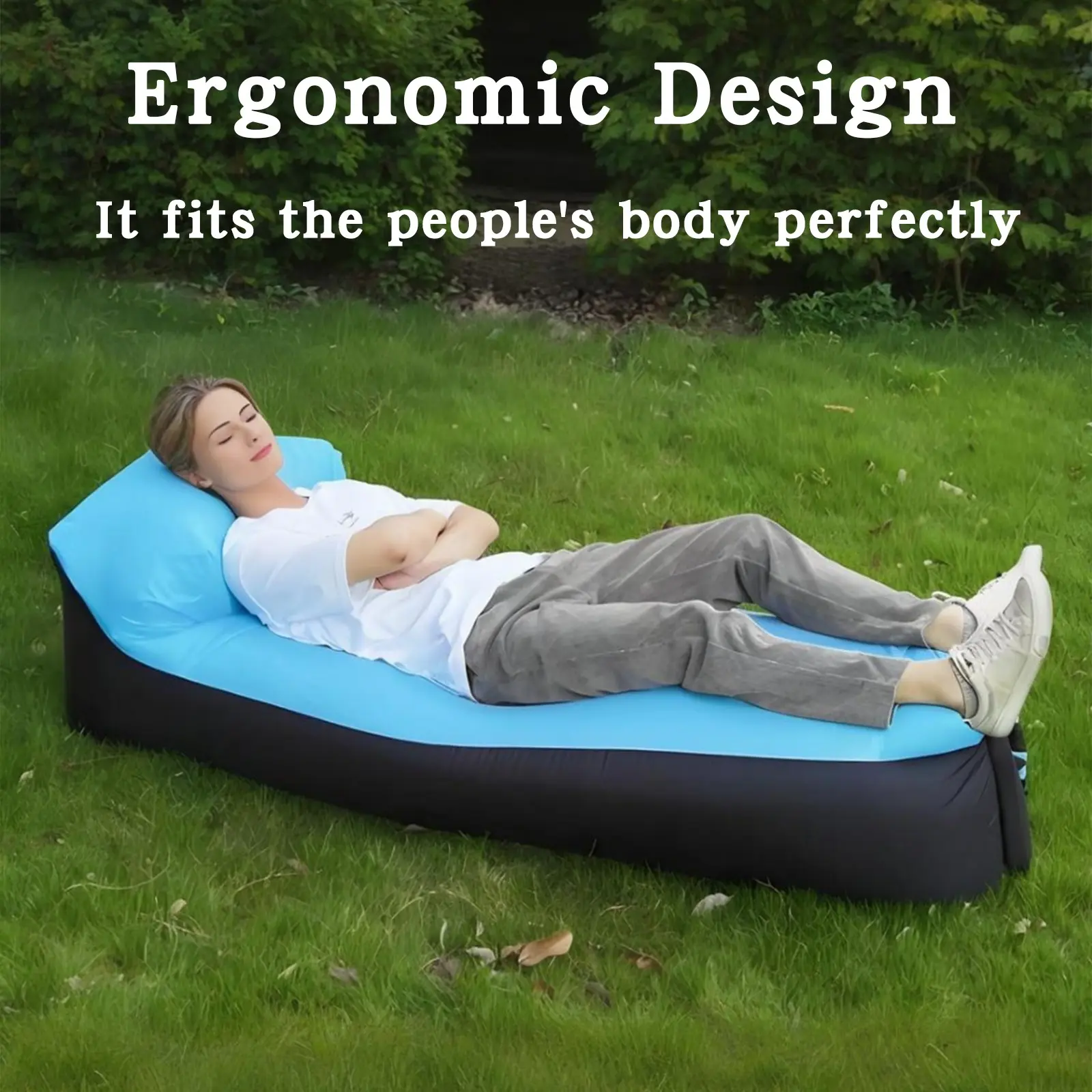 Inflatable Sofa for Music Festivals, Outdoor Air Sofa, Portable Camping Beach Sofa, Trendy Dopamine Couch, Easy to Carry, Ergonomic Design