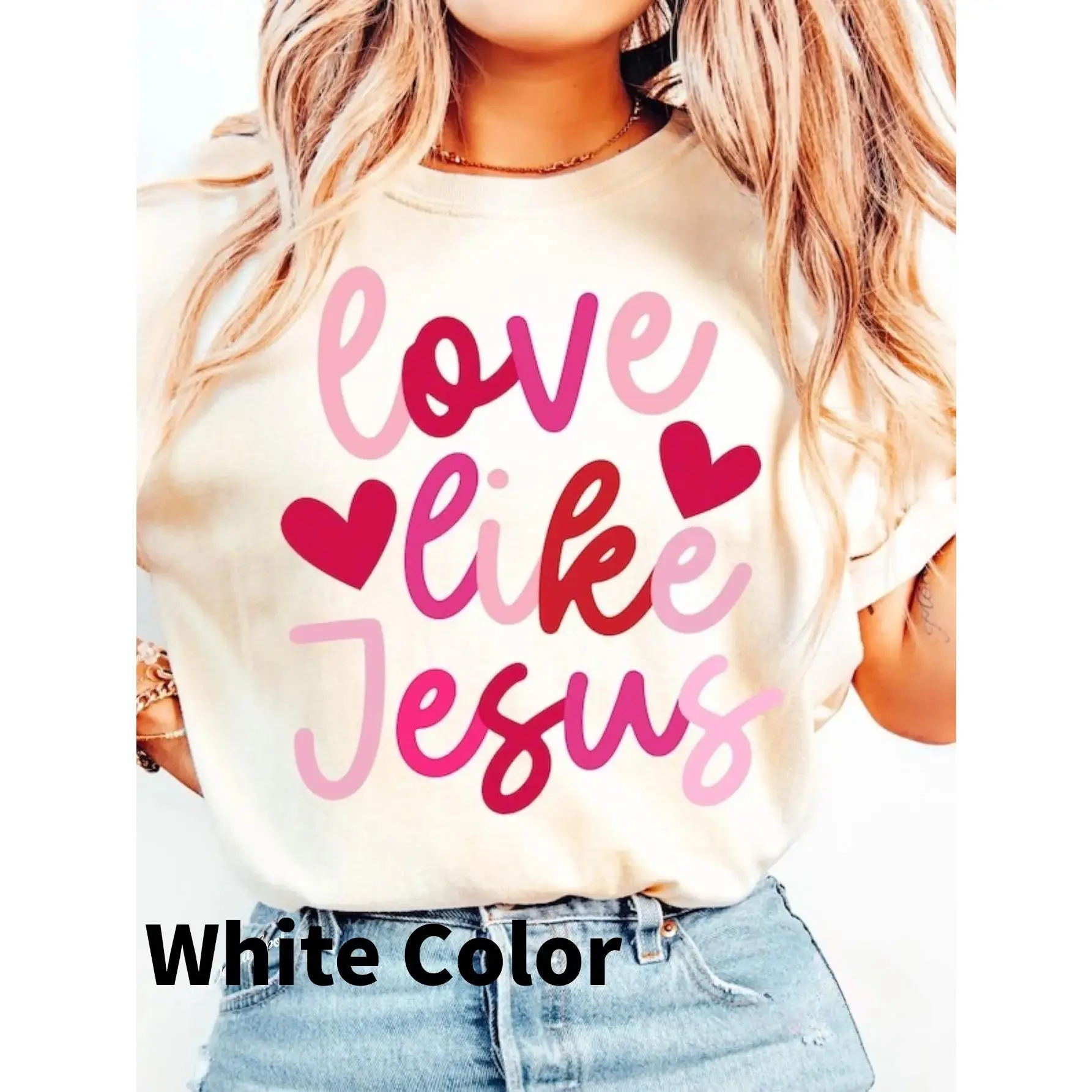 Retro Love Like Jesus Coquette Shirt, Coquette Heart Bow Shirt, Coquette Valentine Shirt, Jesus Valentine Shirt, Valentines Day Tee, , Birthday Valentine Anniversary Gifts for Boyfriends Girlfriends, Machine Washable