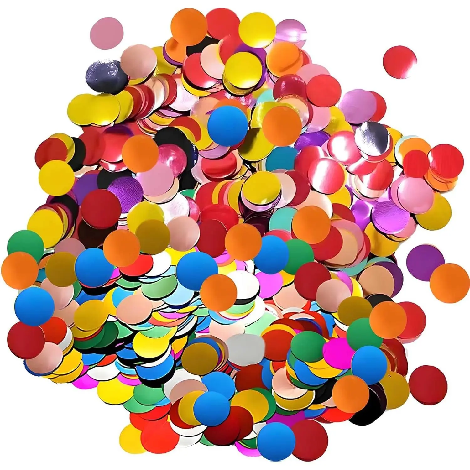 Rainbow Metallic Foil Confetti 8000 Pcs Multicolor Shiny Round Table Confetti for Fill Balloon Wedding Graduation Party Decorations,60g of pack