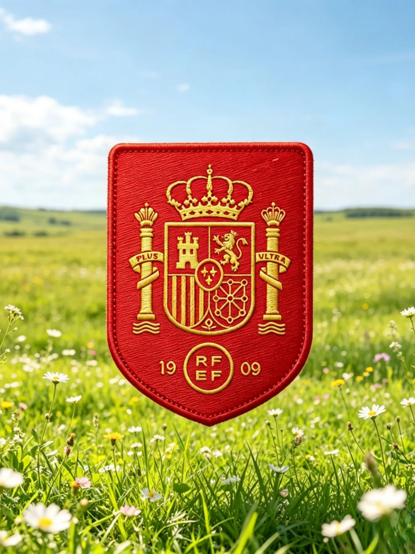 2 Pcs Spain National Team Embroidered Patch, Royal Badge Iron-On or Sew-On, for Jerseys, T-Shirts, Hats, Jackets, Bags, Outdoor Sports Gear, Embroidery Patches