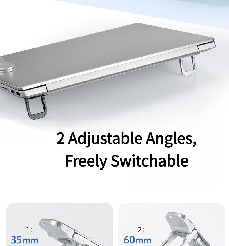 Zinc alloy laptop invisible stand bracket mini portable height-increasing foot pad cooling rack base pad