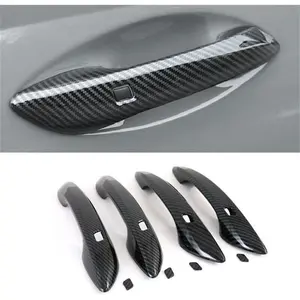 for Hyundai Sonata DN8 2020 2021 2022 2023 2024 Car Exterior Side Door Handles Cover Decor Trim ABS Carbon Black 4pcs