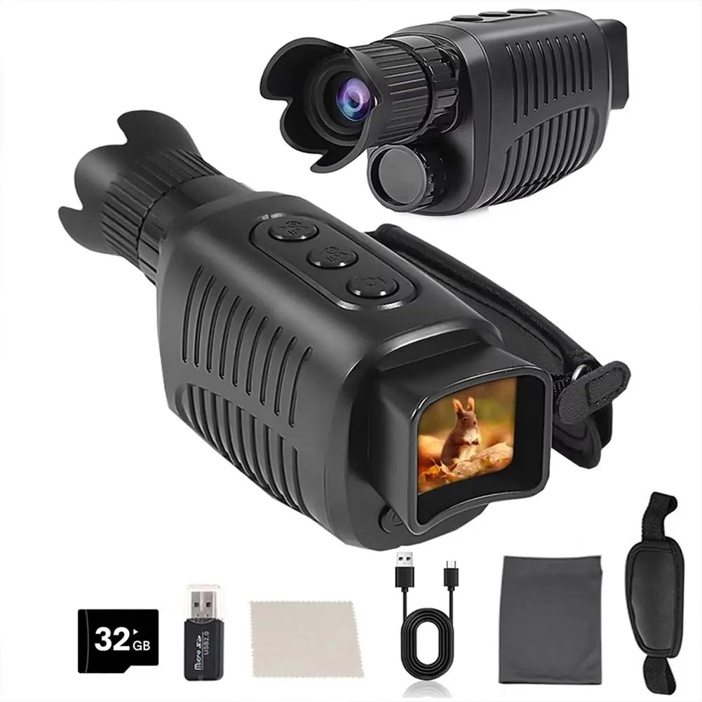 GARVEE Night Vision Monocular, 1080p Night Vision Binoculars for Adult, 1.5'' Hd Screen, 5X Digital Zoom, Includes 32GB Tf Card to Save Photos and Videos, Ideal for Camping, Hunting & Security