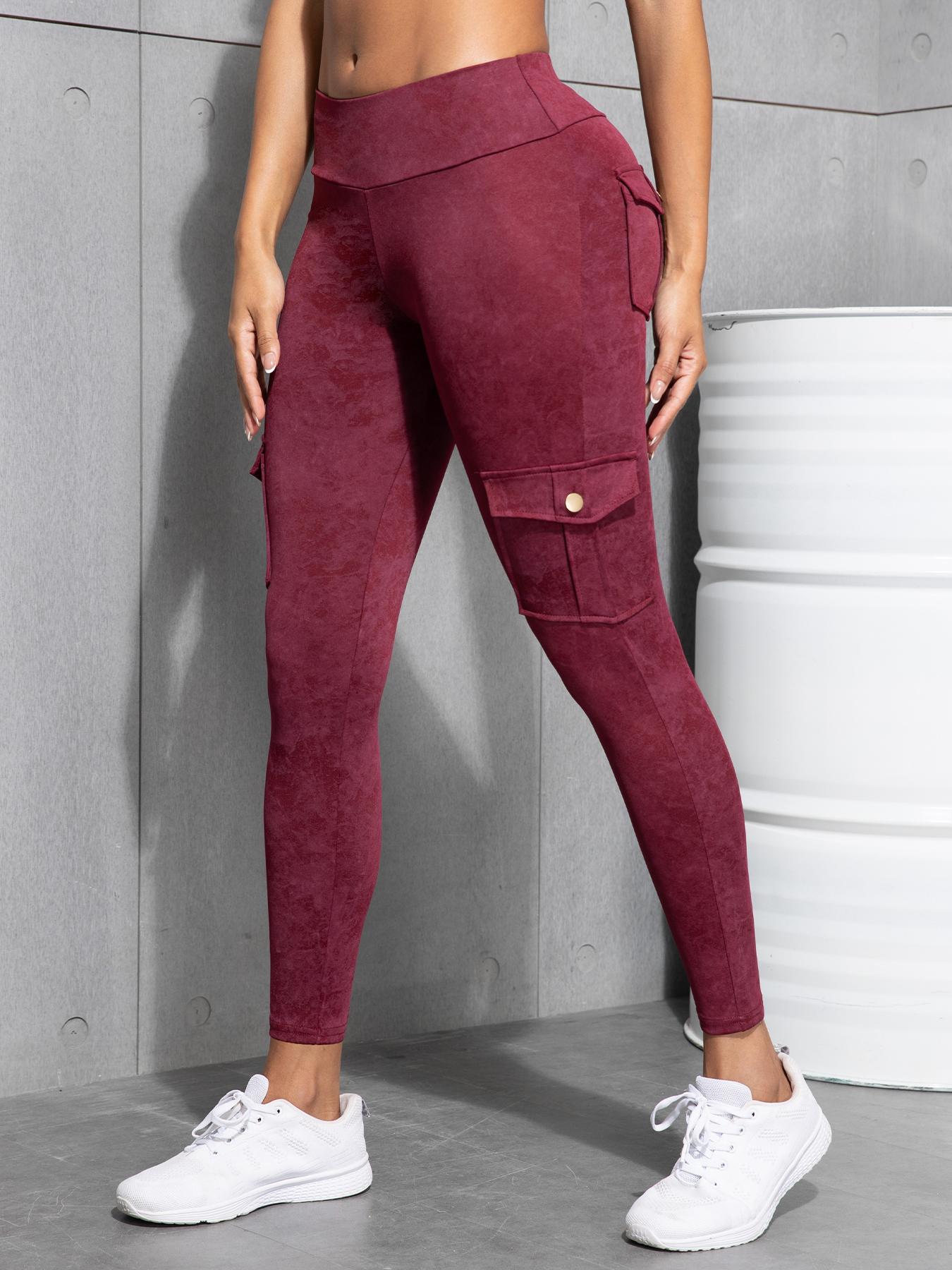 Women's Tie Dye Print Pocket Design Cargo Leggings, Casual Comfy Breathable Skinny Pants for Yoga Gym Workout, Ladies Bottoms for All Seasons