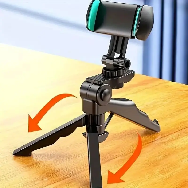 2pcsTripod Mini Flexible Phone Tripod Stand Vlog Selfie Stick with PhoneHolder, Compact Selfie Stand, Mini Foldable Fandheld Phone Stand Compatible with iPhone Samsung Google,Black
