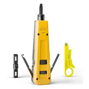 Impact Punch Down Tool with 110 and 66 Blades, Network Wire Termination Kit, Keystone Insertion Tool and Cable Stripper for CAT6A/CAT6/CAT5/CAT3