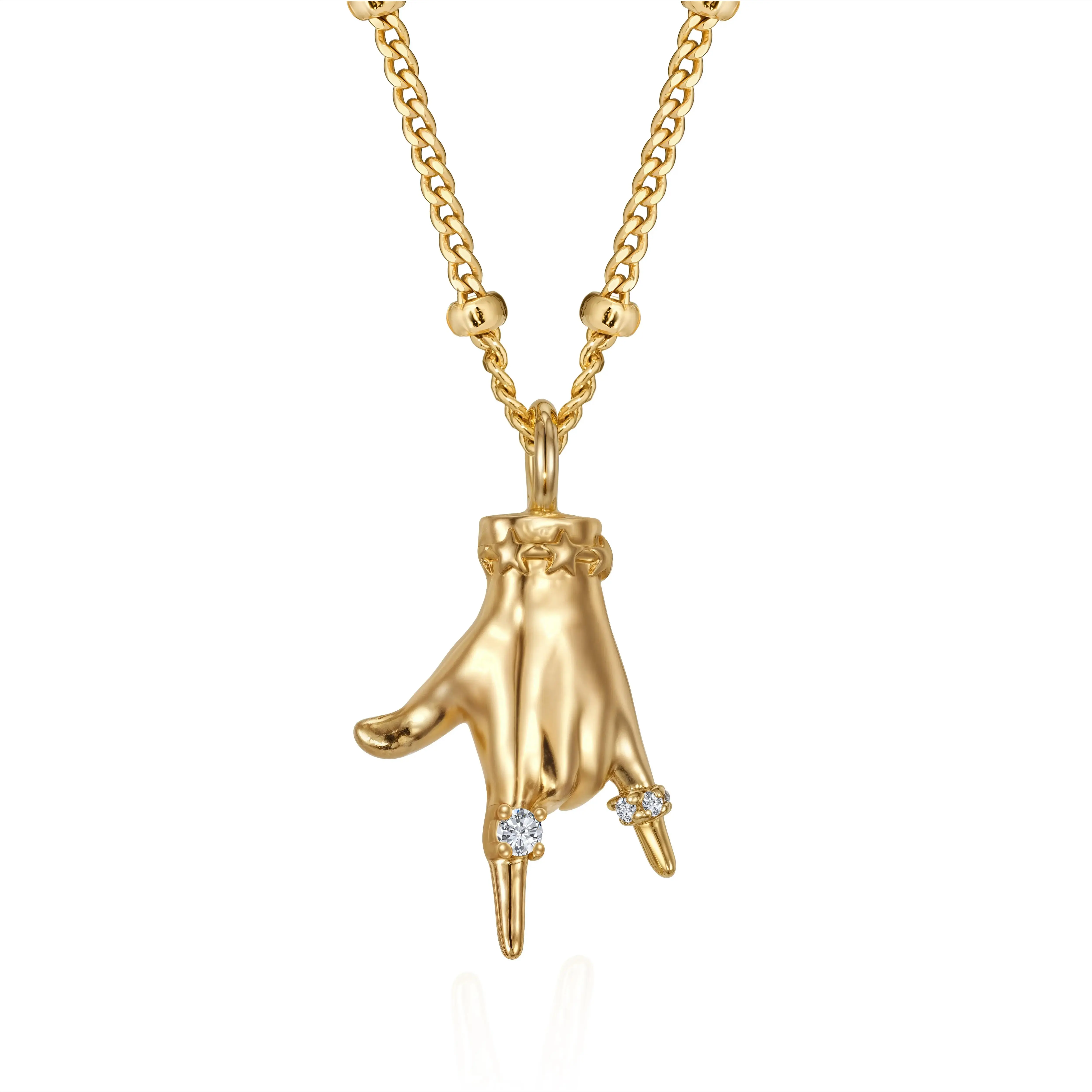 Women's Elegant Ballet & Dance Gold Hand Gesture Dangling Charms Necklace - Dainty Cubic Zirconia Crystal Pendant, Layering Accessory, Everyday Party Gift Jewelry, Accessories for Women, Bling Pendant, Gifts For Women
