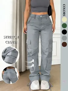 Women's Tactical Cargo Pants with Pockets, Outdoor Tear-Resistant Casual Plain Pocket Comfy Baggy Work Trousers, Durable Military Style for Everyday Adventures