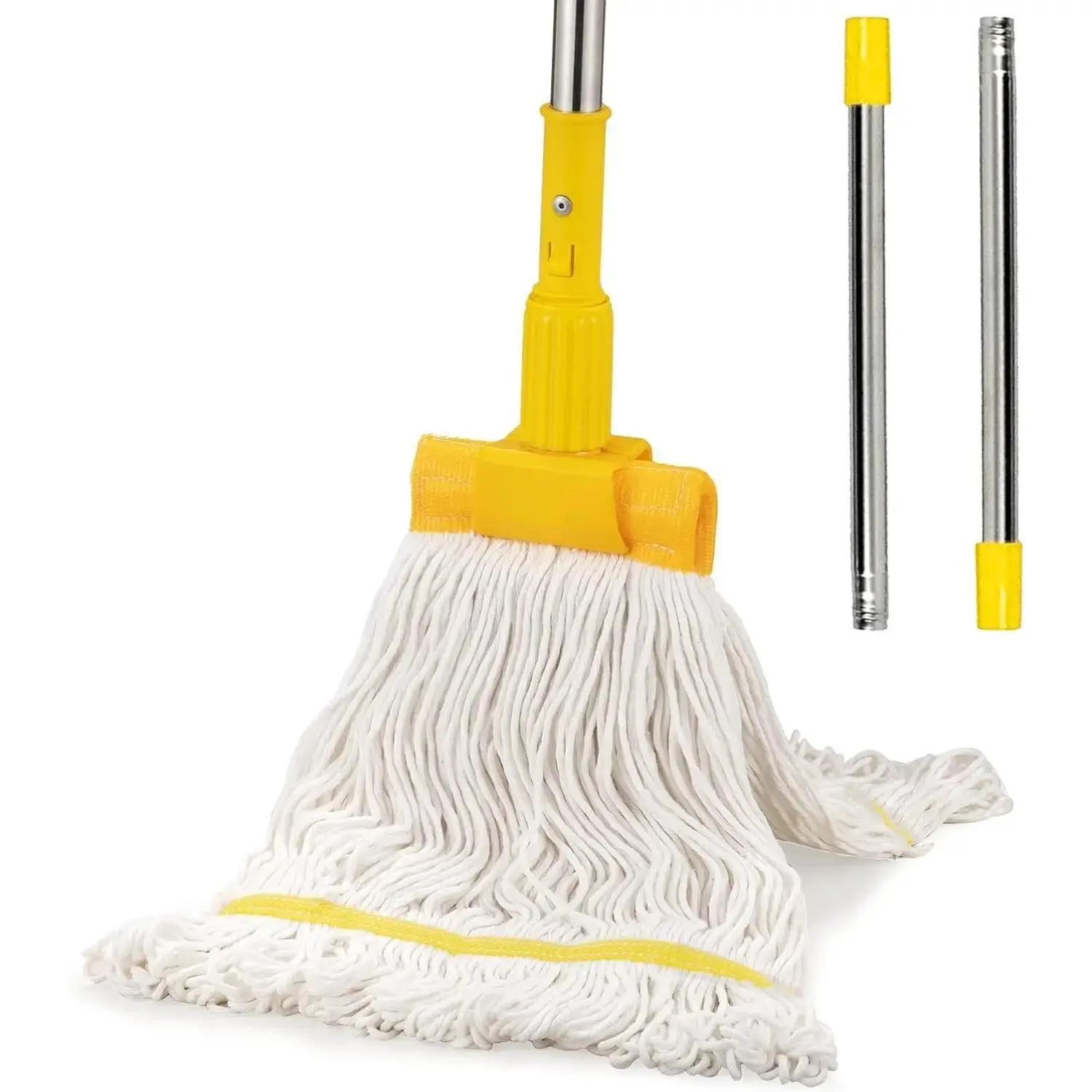 Professional Commercial Industrial Heavy Duty Mop with 48" Long Handle,Cotton Wet Commercial Mops for Floor Cleaning, Kitchen, Office, Garage and Concrete Tile Floor