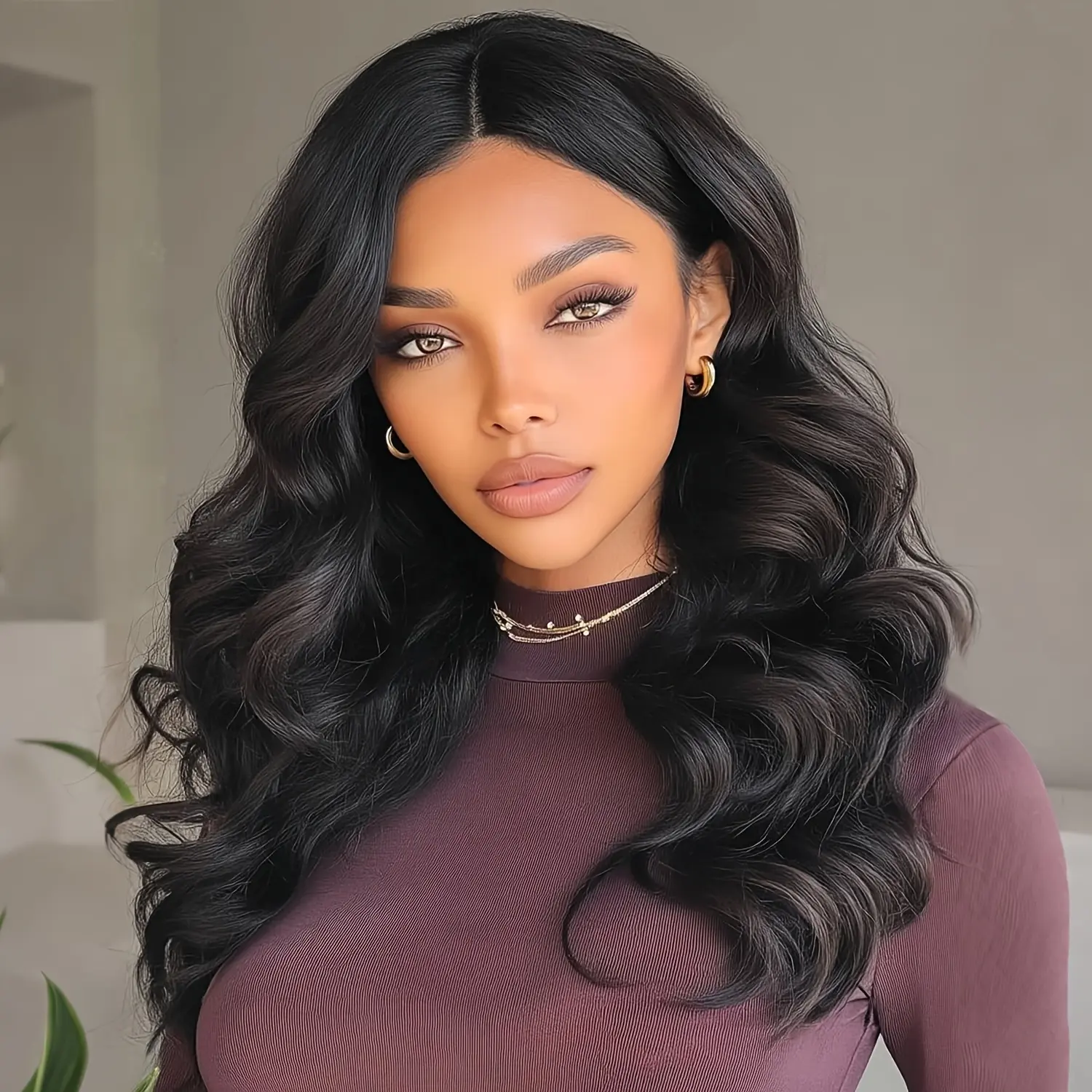 FESHFEN 14 Inch Black Wavy Wig for Women, Natural-Looking Layered Synthetic Wig, Heat Resistant Short Wavy Hair for Daily Wear, Parties, Cosplay and Fashion