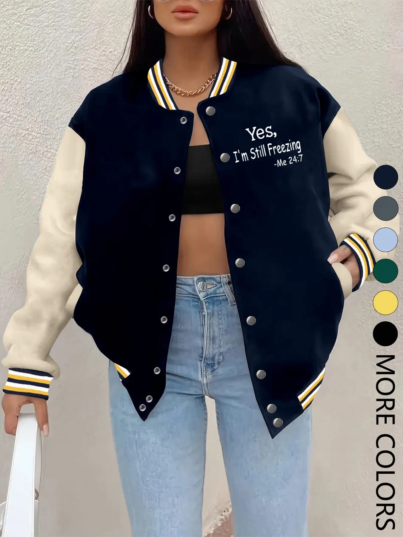 New Women's Baseball Uniform, Creative Letter Print, Casual Sport Jacket, Comfortable Versatile Coat, Hip-Hop Style, Multiple Colors