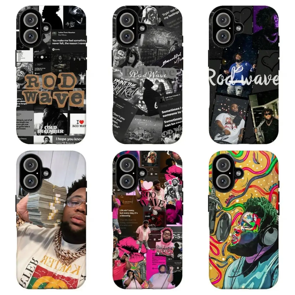 Rod Wave Bold Streetwear Collage Phone Case, Phone Accessories for iPhone 17/16/15/14/13/12 ProMax/Plus & Samsung Galaxy S22-S26, Ideal Gift for Friends, Friends/Family