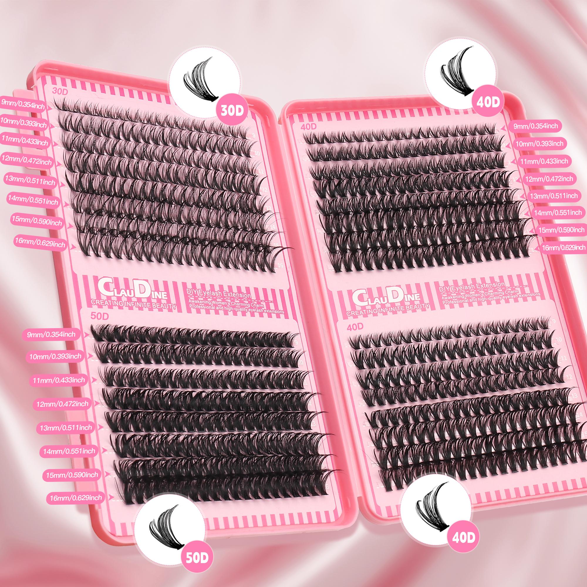 DIY Eyelash Extension Kit - 680pcs D Curl Cluster Lashes With Applicator Tool Bonding & Seal, Tweezers, Remover, Lash Brush And Mixed Length Clusters (10-16mm) - Hypoallergenic, At-Home Professional Lashes, Travel & Home Set (30D/40D/50D Mix)