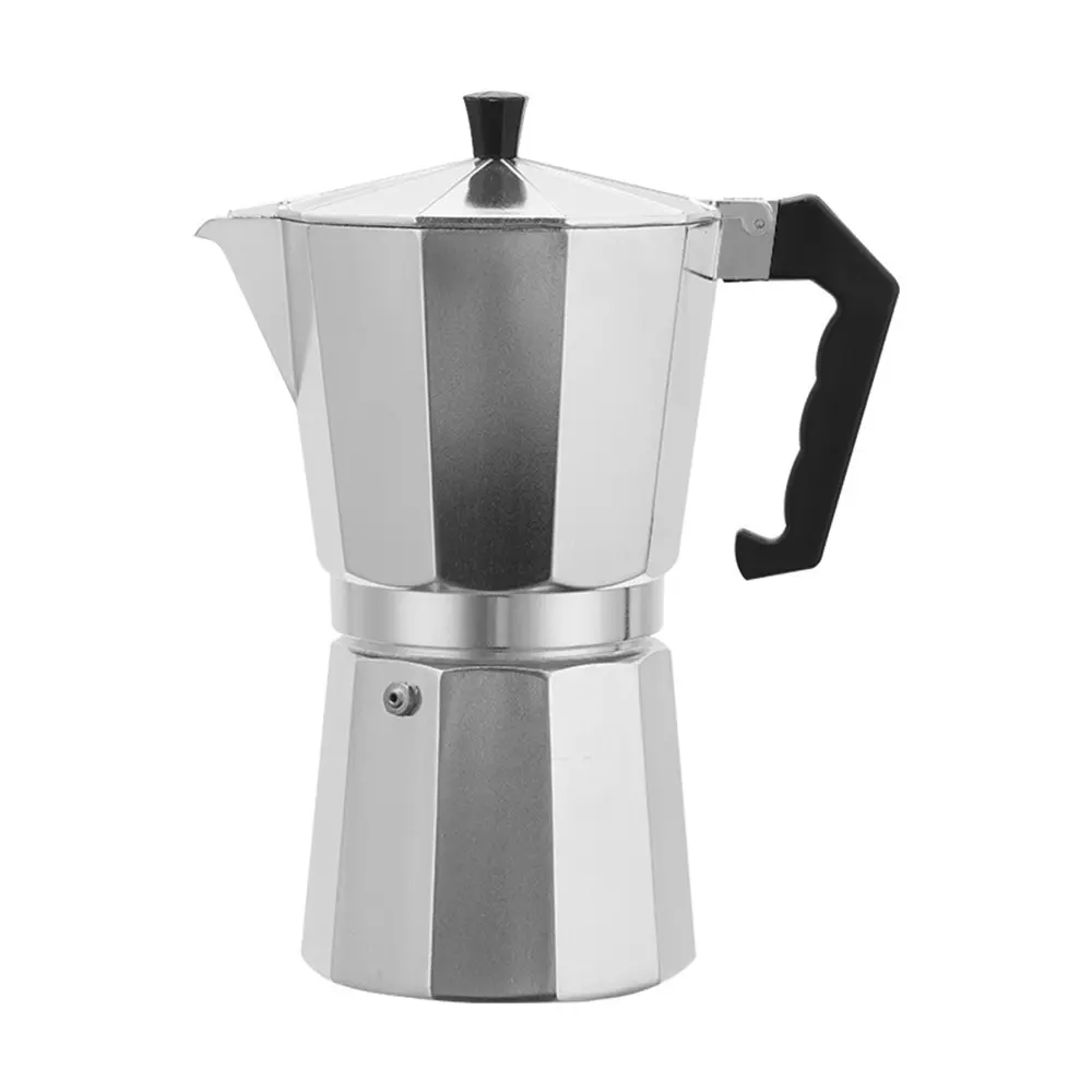 450ML Aluminum Moka Pot, 9-Cup Home Gas Stove Espresso Coffee Maker, Pressure Relief Safety Valve, Heat-Resistant Handle, Brewing Tool, Coffee Making Tool, Coffee Equipment