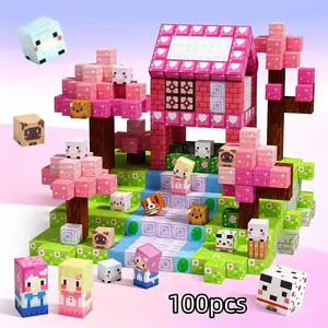 100 Piece Magnetic Blocks Building Set, Princess Castle Stem Toy, Creative Educational Gift for Kids & Adults, Suitable for Ages 3+, Building Block Model