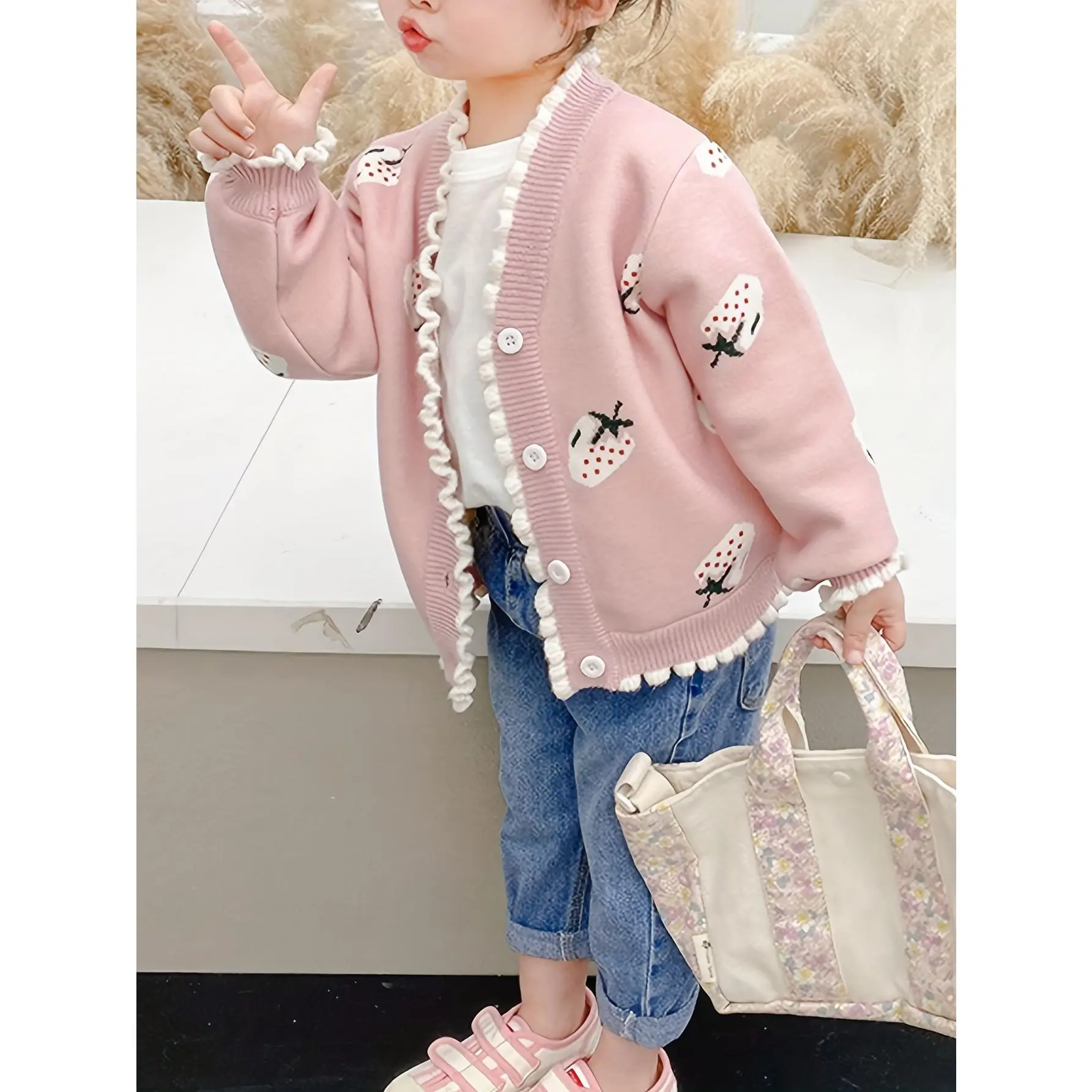 Girls' Kids' 1pc Stylish Fashionable Jacket Knit Casual Warm Sweater Lined