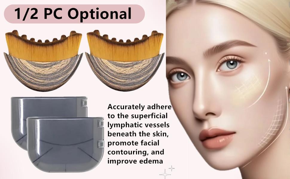 1/2 PCS Lymphatic Contour Face Brush for Sculpting – Anti-Puffiness, Detox & Lift, Improves Skin Glow & Absorption(1 Pcs Contour Face Brush)
