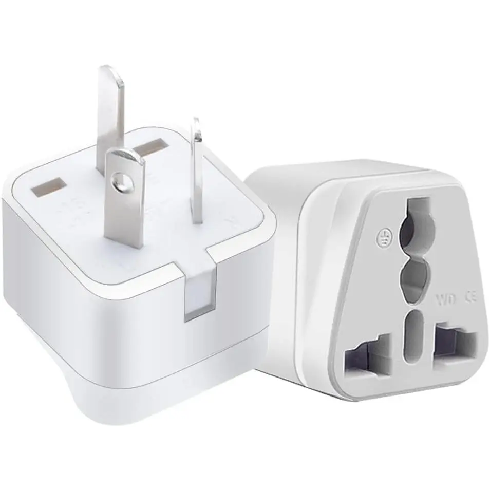 2 count  3 Prong Travel Plug Adapter,AUS Plug to UK//EU Socket Power Converter,3 pin Male Plug of ustralia, ,  Zealand,Argentina Travel Plug Travel Convert Adapter (White)