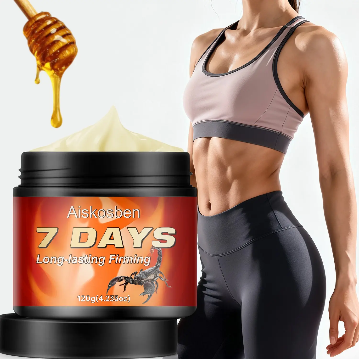 7-Day Firming Heat Cream, Gentle Lifting, Tightens Loose Skin, for Abdomen, Legs, Arms, Boosts Elasticity, Moisturizes, 120g
