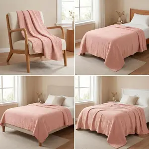 Six-Layer Washable Bubble Satin Blanket & Towel, Soft Breathable, Multiple Sizes Available, Ideal for Bed, Nap, Bath, All-Scene Use