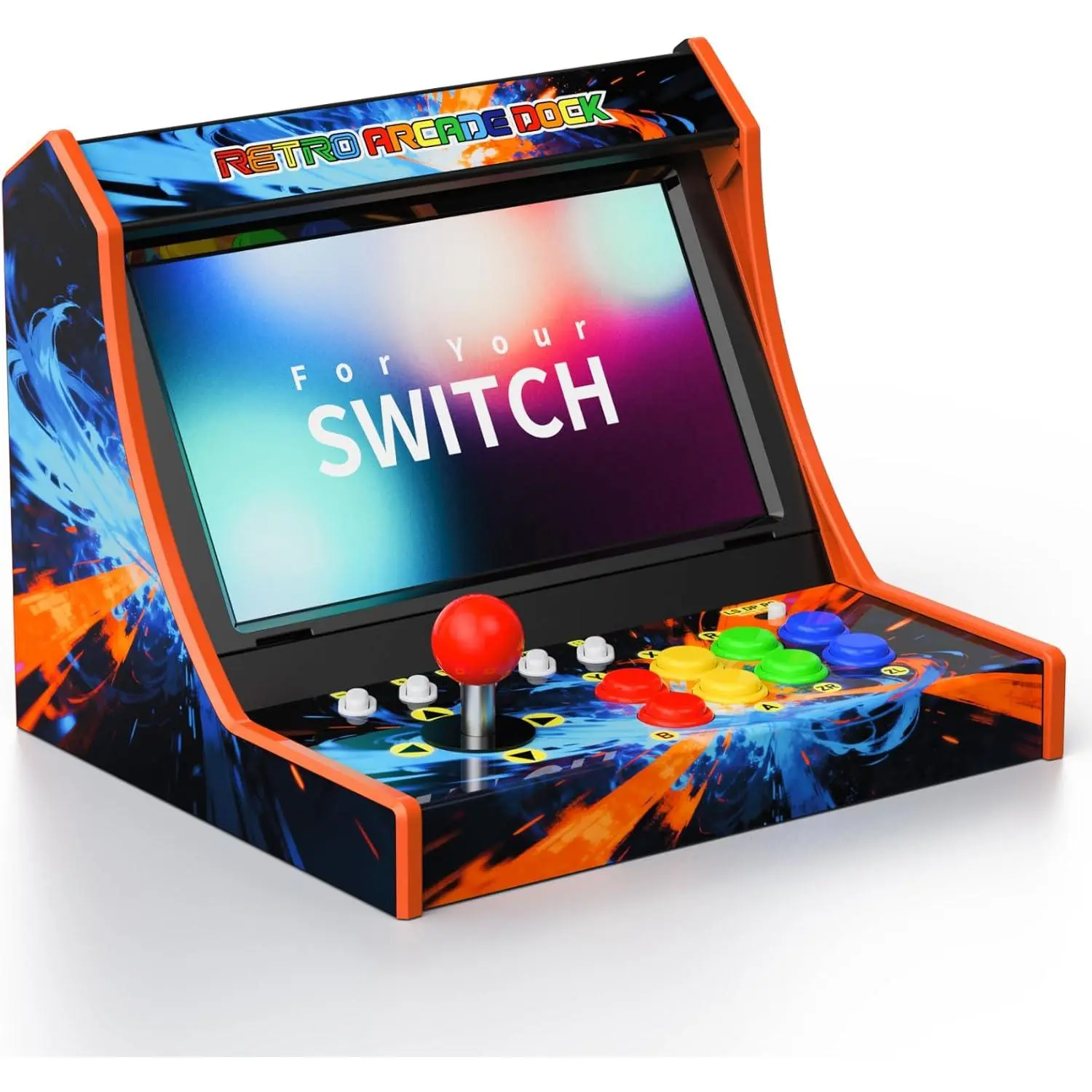 Retro Arcade Machine for /OLED/ 2 with Screenshot Icon Button, Orange and Blue (Screen Not Included)