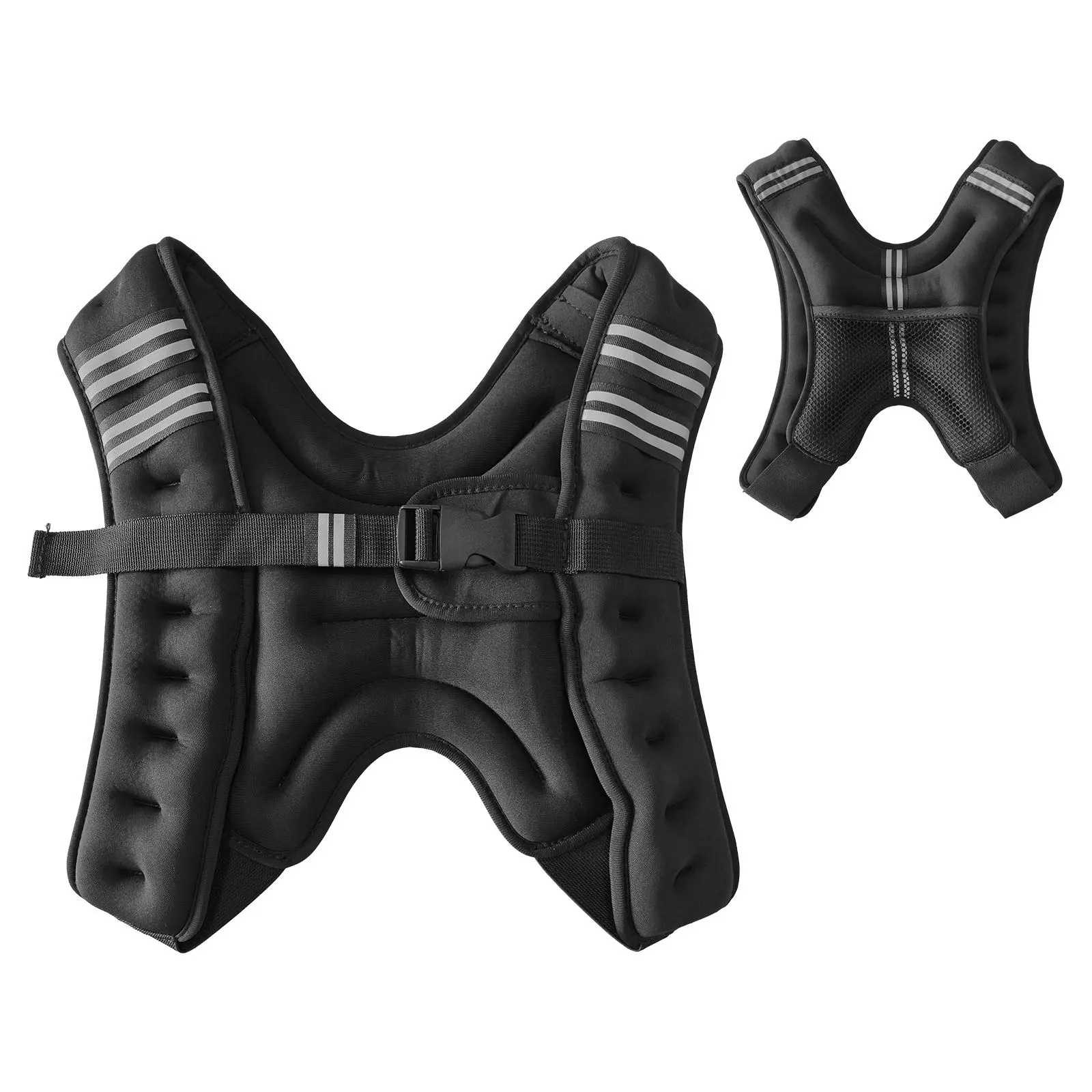 Adjustable Weighted Vest – 12/20/25lb, Breathable Mesh | For Running, HIIT, Strength Training | Reflective Stripes, Safe Night Run | Slim Fit, Phone Pocket | Sweat-Resistant Neoprene | Even Weight Distribution | Home Gym Fitness Gear | Men & Women