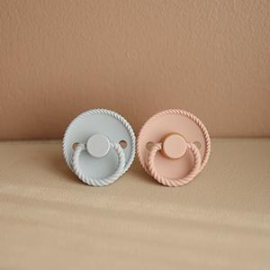 Lucky Symmetrical SilkySoft Silicone Baby Pacifier |   Made in Denmark |   BPA-Free (Cream/Sage, 0-6 Months)
