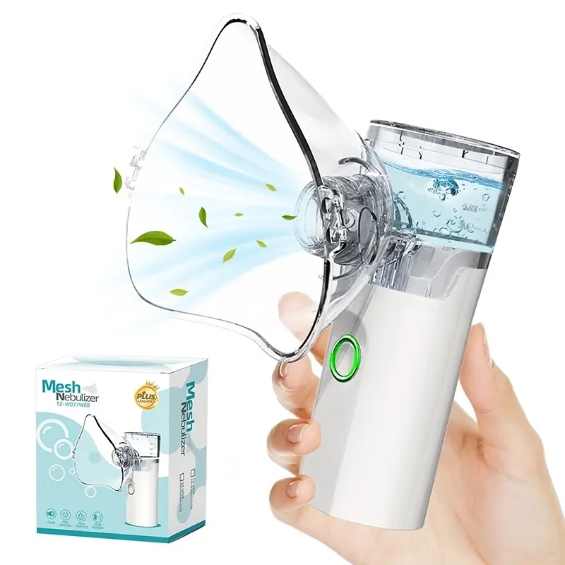 Portable nebulizer, a rechargeable mesh spacer suitable for adults and children, ideal for home and travel use with 2 modes, a handheld nebulizer for respiratory issues