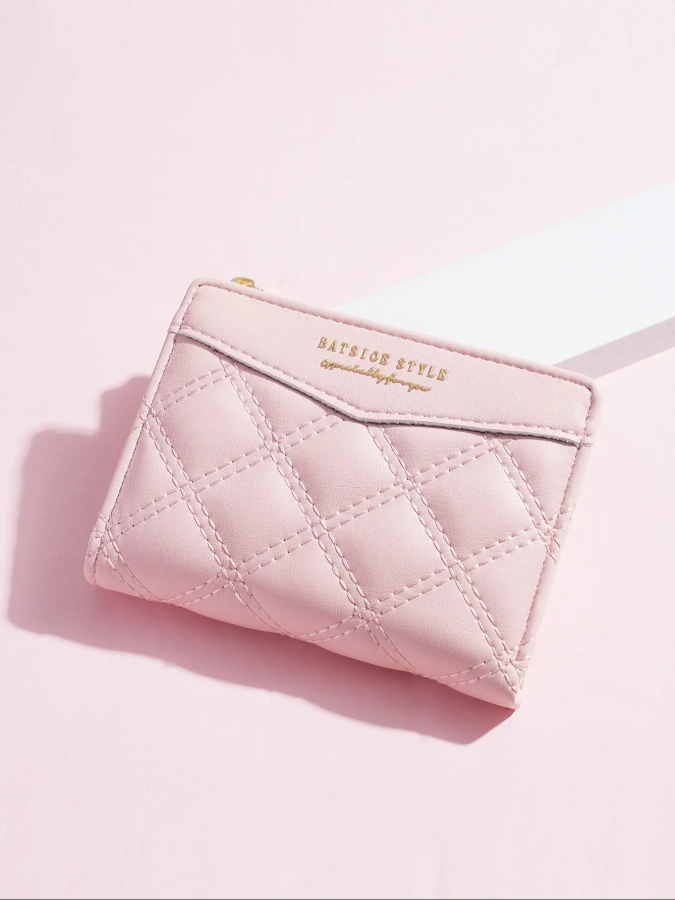 Short girls' wallet, cute coin purse with diamond-shaped patterns, short ladies' small wallet with double folding straps and independent zipper pocket, a gift for girls, zippered coin pouch, Cute Wallets