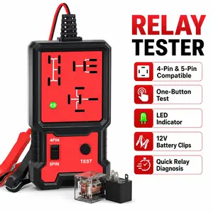 12V Car Relay Tester, LED Indicator Light Automotive Electronic Relay Tester, Universal Car Relay Tester, Professional Car Battery Repair Tool